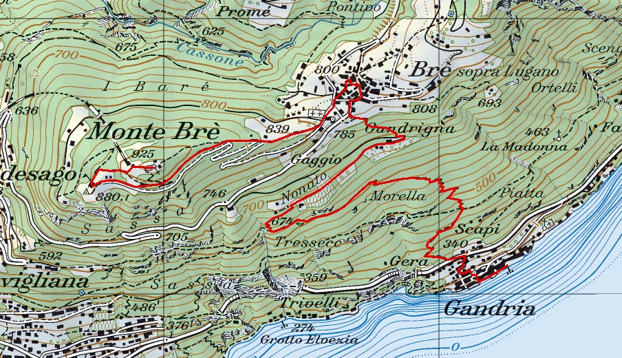 Karte Brè Gandria