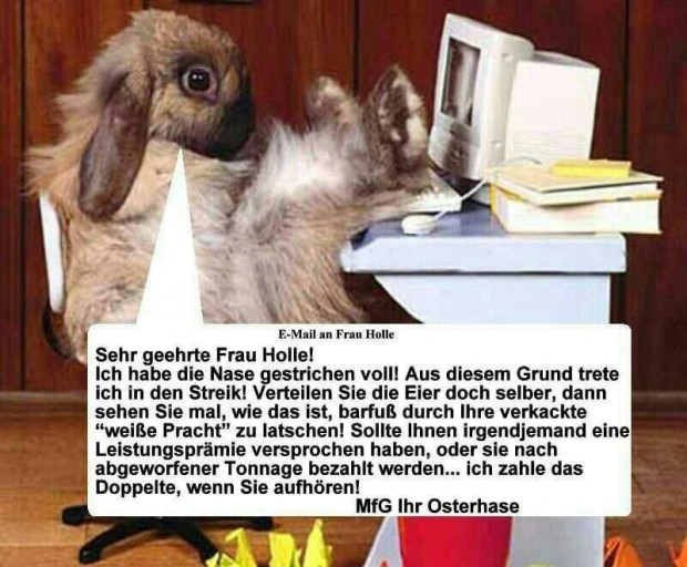 Osterhase zum Winterwetter